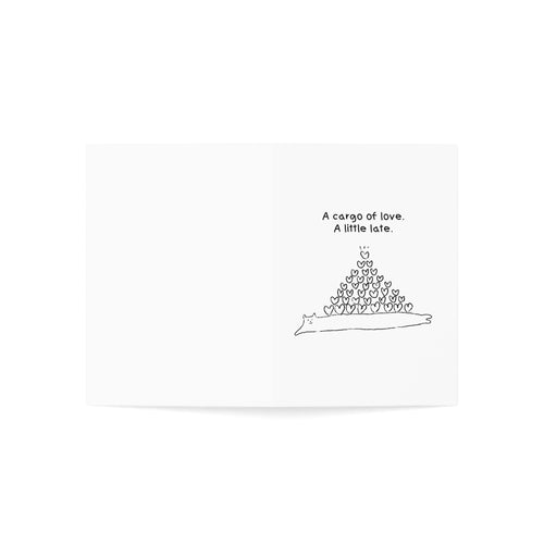 A cargo of love greeting card