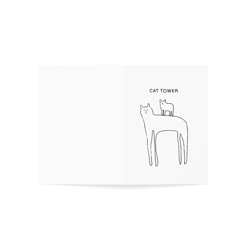 Cat Tower greeting card