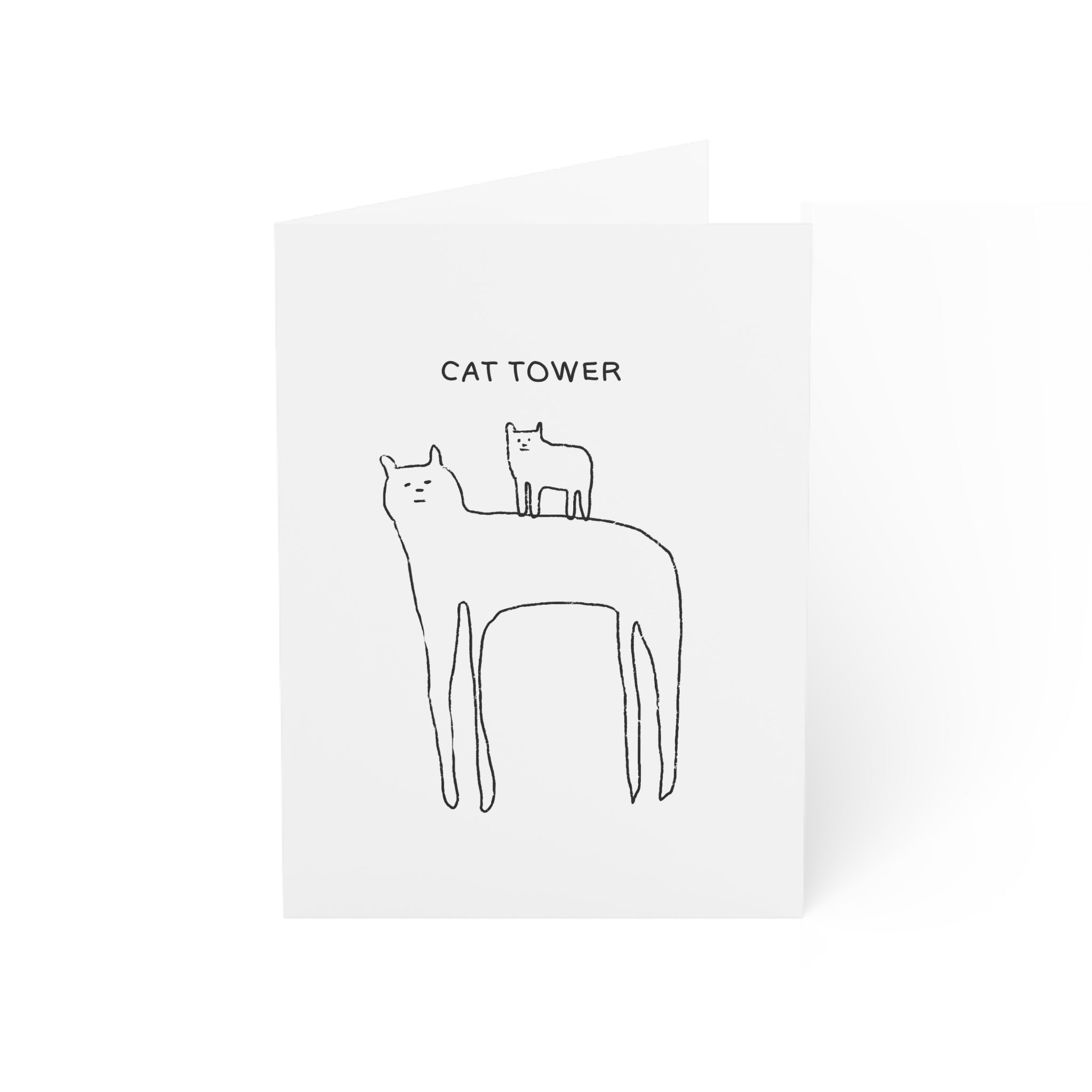 Cat Tower greeting card